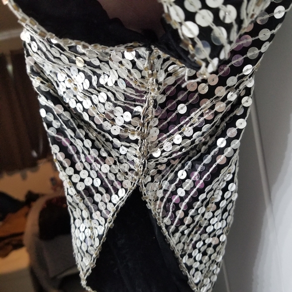 Hand Stitched All SILK Butterfly Sequined Top c.1970-1980 - Picture 3 of 7